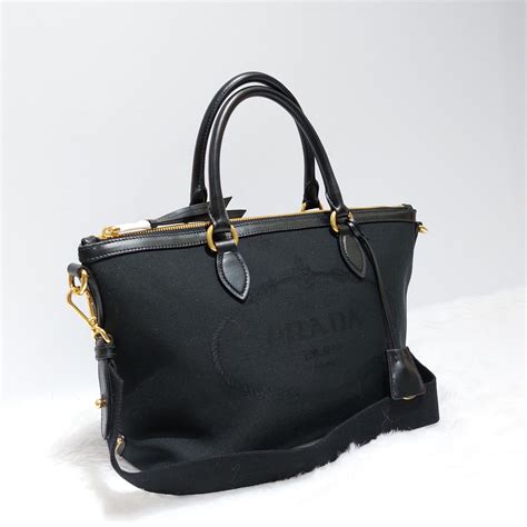 prada borse 1ba104 logo jacquard|Prada Logo Jacquard Black Canvas Satchel Crossbody 1BA104.